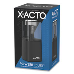 X-ACTO® Model 1799 Powerhouse Office Electric Pencil Sharpener, AC-Powered, 3 x 3 x 7, Black/Silver/Smoke