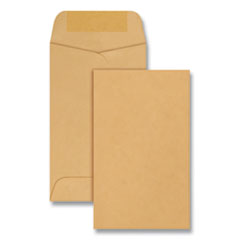 Quality Park™ Kraft Coin and Small Parts Envelope, #3, Square Flap, Gummed Closure, 2.5 x 4.25, Brown Kraft, 500/Box