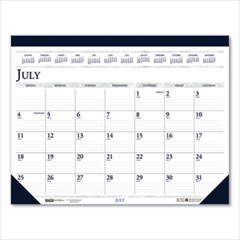 House of Doolittle™ Recycled Academic Desk Pad Calendar, 18.5 x 13, White/Blue Sheets, Blue Binding/Corners, 14-Month (July to Aug): 2023 to 2024
