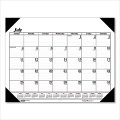 House of Doolittle™ Recycled Economy Academic Desk Pad Calendar, 22 x 17, White/Black Sheets, Black Binding/Corners,14-Month(July-Aug): 2023-2024
