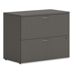 Mod Lateral File, 2 Legal/Letter-Size File Drawers, Slate Teak, 36" x 20" x 29"