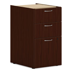 HON® Mod Support Pedestal, Left or Right, 3-Drawers: Box/Box/File, Legal/Letter, Traditional Mahogany, 15" x 20" x 28"