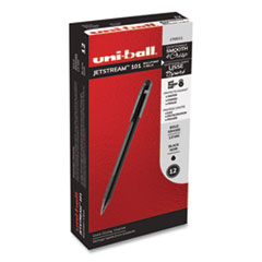 uniball® Jetstream 101 Roller Ball Pen, Stick, Bold 1 mm, Black Ink, Black Barrel, Dozen
