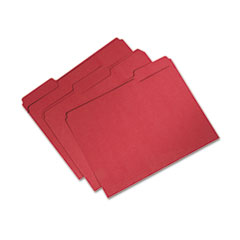 7530015664134, SKILCRAFT Recycled File Folders, 1/3-Cut 1-Ply Tabs: Assorted, Letter Size, 0.75" Expansion, Red, 100/Box