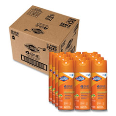 Clorox® 4-in-One Disinfectant and Sanitizer, Citrus, 14 oz Aerosol Spray, 12/Carton