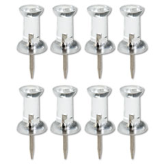7510009400935, SKILCRAFT Push Pins, Plastic, Clear, 0.38", 100/Box NSN9400935