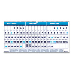 House of Doolittle™ Recycled Three-Month Format Wall Calendar, Horizontal Orientation, 23.5 x 12, White Sheets, 14-Month (Dec-Jan): 2023-2025