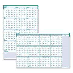 House of Doolittle™ Express Track Recycled Reversible/Erasable Yearly Wall Calendar, 24 x 37, White/Teal Sheets, 12-Month (Jan to Dec): 2023