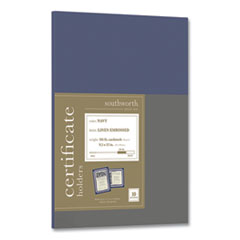 Southworth® Certificate Holder, Navy, 105-lb Linen Stock, 12 x 9.5, 10/Pack