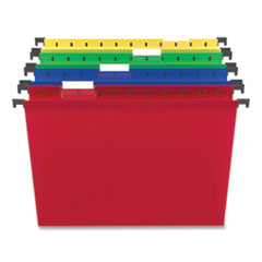 TRU RED™ Plastic Hanging File Folders, Letter Size, 1/5-Cut Tabs, Assorted Colors, 20/Box