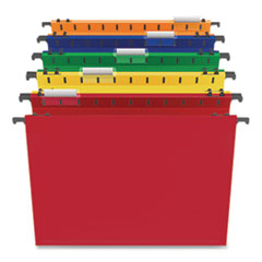 TRU RED™ Plastic Hanging File Pockets, 1 Section, Letter Size, 1/5-Cut Tabs, Assorted Colors, 5/Pack