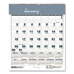 House of Doolittle™ Bar Harbor Recycled Wirebound Monthly Wall Calendar, 6 x 7, White/Blue/Gray Sheets, 12-Month (Jan-Dec): 2024