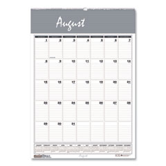 House of Doolittle™ Bar Harbor Recycled Wirebound Monthly Wall Calendar, 15.5 x 22, White/Blue/Gray Sheets, 12-Month (Aug-July): 2021-2022