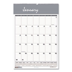 House of Doolittle™ Bar Harbor Recycled Wirebound Monthly Wall Calendar, 15.5 x 22, White/Blue/Gray Sheets, 12-Month (Jan-Dec): 2024