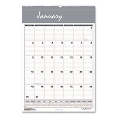 House of Doolittle™ Bar Harbor Recycled Wirebound Monthly Wall Calendar, 8.5 x 11, White/Blue/Gray Sheets, 12-Month (Jan-Dec): 2024