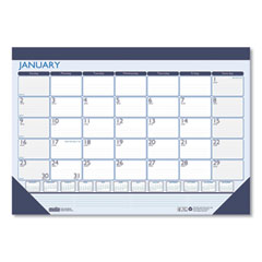 House of Doolittle™ Recycled Contempo Desk Pad Calendar, 18.5 x 13, White/Blue Sheets, Black Binding, Black Corners, 12-Month (Jan to Dec): 2022