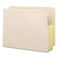 Smead™ Manila End Tab File Pockets with Tyvek-Lined Gussets, 3.5" Expansion, Letter Size, Manila, 10/Box