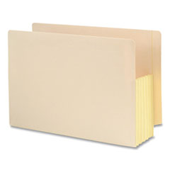 Manila End Tab File Pockets with Tear Resistant Gussets, 5.25" Expansion, Legal Size, Manila, 10/Box