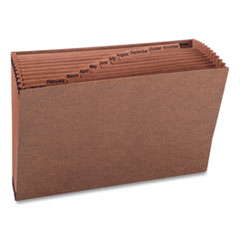 Smead™ TUFF Expanding Open-Top Stadium File, 12 Sections, 1/12-Cut Tabs, Legal Size, Redrope