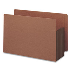 Smead™ Redrope Drop-Front End Tab File Pockets, Fully Lined 6.5" High Gussets, 5.25" Expansion, Legal Size, Redrope/Brown, 10/Box