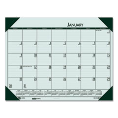 House of Doolittle™ EcoTones Recycled Monthly Desk Pad Calendar, 22 x 17, Green-Tint/Woodland Green Sheets/Corners, 12-Month (Jan to Dec): 2024
