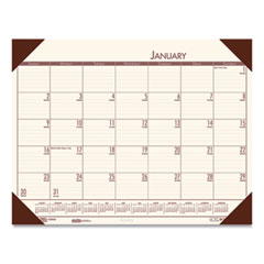 House of Doolittle™ EcoTones Recycled Monthly Desk Pad Calendar, 22 x 17, Moonlight Cream Sheets, Brown Corners, 12-Month (Jan to Dec): 2022