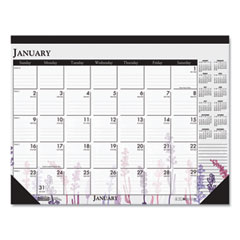 House of Doolittle™ Recycled Desk Pad Calendar, Wild Flowers Artwork, 18.5 x 13, White Sheets, Black Binding/Corners,12-Month (Jan-Dec): 2022
