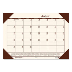 House of Doolittle™ EcoTones Recycled Academic Desk Pad Calendar, 18.5 x 13, Cream Sheets, Brown Corners, 12-Month (Aug to July): 2023 to 2024