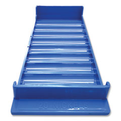 CONTROLTEK® Stackable Plastic Coin Tray, 10 Compartments, Stackable, 3.75 x 10.5 x 1.5, Blue, 2/Pack