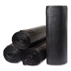 Inteplast Group Low-Density Commercial Can Liners, 60 gal, 1.2 mil, 38" x 58", Black, 10 Bags/Roll, 10 Rolls/Carton
