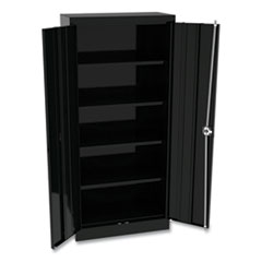 Alera® Space Saver Storage Cabinet, Four Fixed Shelves, 30w x 15d x 66h, Black