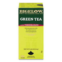 Bigelow® Green Tea with Pomegranate, 0.07 oz Tea Bag, 28/Box
