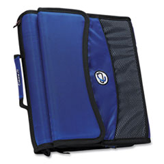 Case it™ Sidekick Zipper Binder with Removable Expanding File, 3 Rings, 2" Capacity, 11 x 8.5, Blue/Black Accents