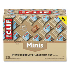 CLIF® Bar Energy Bar Minis, White Chocolate Macadamia Nut, 1 oz, 20/Box