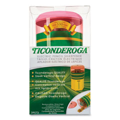 Ticonderoga® Pencil-Shaped Electric Sharpener, AC-Powered, Yellow/Green