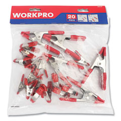 Workpro® Steel Spring Clamp Bulk Pack, (15) 0.75" Clamps, (5) 1" Clamps, Zinc/Red, 20/Pack