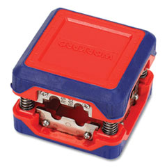 Workpro® Compact Box-Style Wire Stripper, 1.18" Plastic Square Box, Steel-Ribbon Blade, Red/Blue
