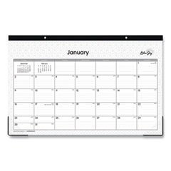 Blue Sky® Enterprise Desk Pad, Geometric Artwork, 17 x 11, White/Gray Sheets, Black Binding, Clear Corners, 12-Month (Jan-Dec): 2023