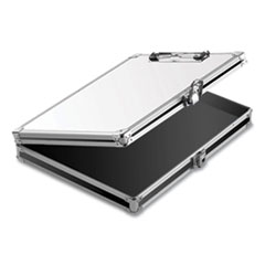 Vaultz® Whiteboard Locking Storage Clipboard, Holds 8.5 x 11 Sheets, White/Silver/Black