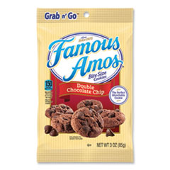 Famous Amos® Cookies, Double Chocolate Chip, 3 oz Bag 60/Carton