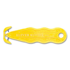 Klever Kutter™ Kurve Blade Plus Safety Cutter, 5.75" Plastic Handle, Yellow, 10/Box