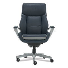 La-Z-Boy® Alton Executive Chair, Supports Up to 275 lb, Steel Blue Seat/Back, Light Gray Base