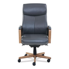 La-Z-Boy® Landon Executive Chair, Gray Seat/Back, Brown Base