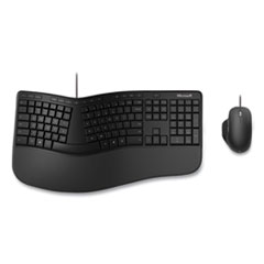 Microsoft® Ergonomic Desktop Keyboard and Mouse Combo, Black
