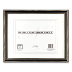 NuDell™ Prestige Series Executive Document and Photo Frame with Three-Way Mat, Plastic, 11 x 14 Insert, Black/Gold