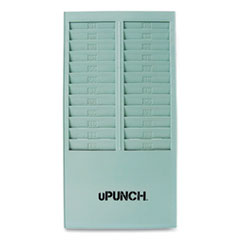 uPunch™ Time Card Rack, 24 Pockets, Gray