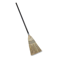Quickie® Bulldozer Heavy-Duty Outdoor Broom, Natural-Fiber Bristles, 54" Overall Length, Black/Natural