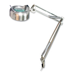 V-Light Full-Spectrum Florescent Swing/Tilt-Arm Magnifier Task Lamp with Surface Clamp, 32" to 51" High, Brushed Nickel