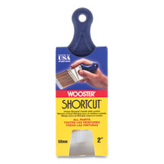 Wooster® Shortcut Paint Brush, Nylon/Polyester Bristles, 2" Wide, Flat Profile, Plastic Handle