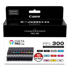 Canon® 4192C007 (PFI-300) Ink, Matte Black/Photo Black/Gray/Cyan/Photo Cyan/Red/Magenta/Photo Magenta/Yellow/CO, 10/Pack